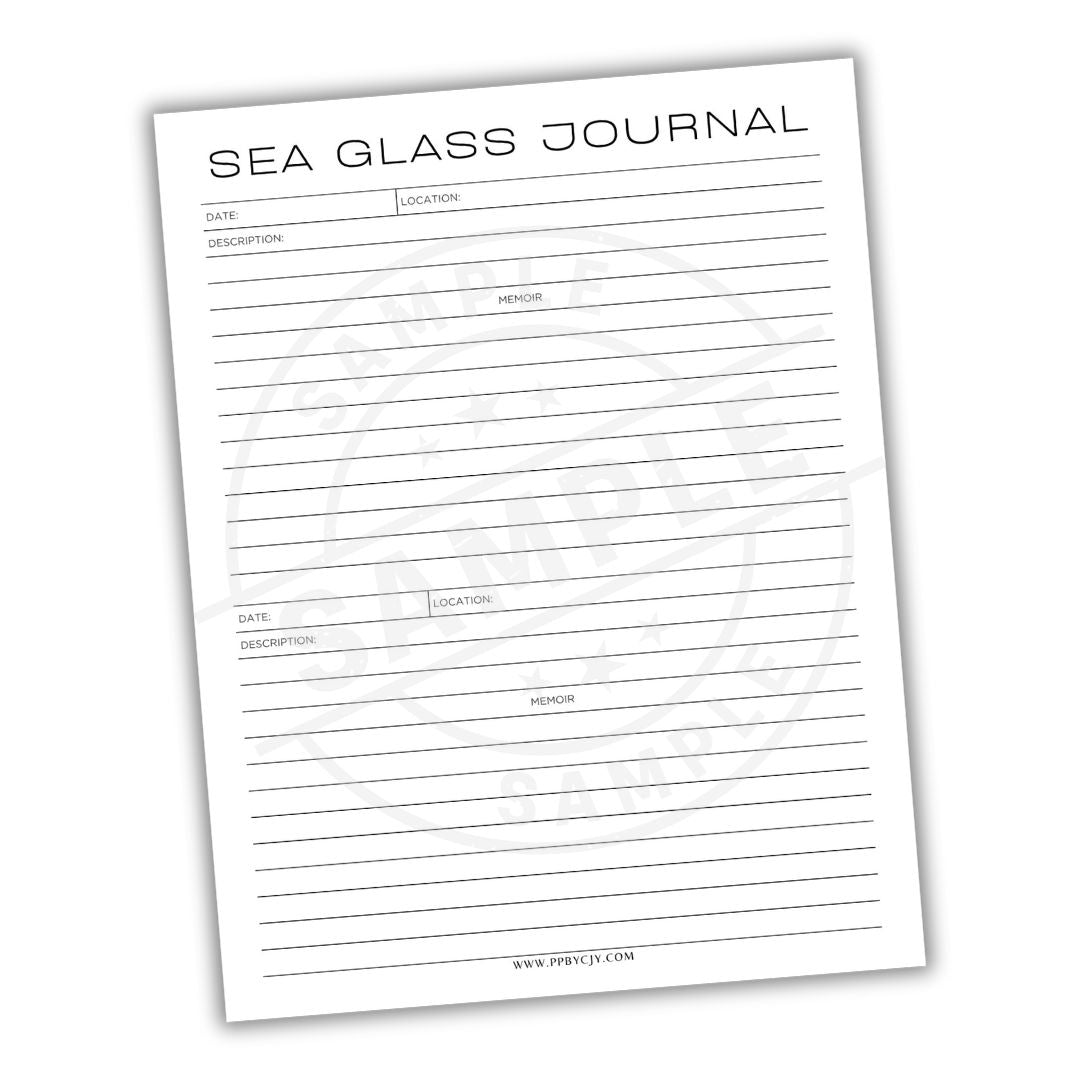 Sea Glass Journal with lined pages on a white background