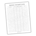 Garden Seed Starting Log Printable PDF Template