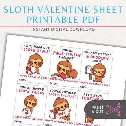 Sloth-themed Valentine’s Day cards with adorable sloth designs and fun sloth-themed quotes for a relaxed Valentine’s greeting.
