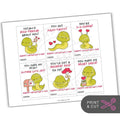 Snake-Themed Valentines Printable Sheet