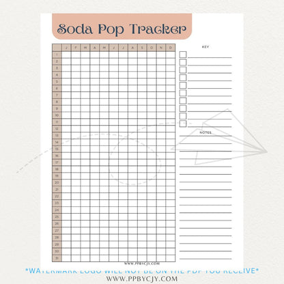 Soda Pop Tracker Printable PDF Template