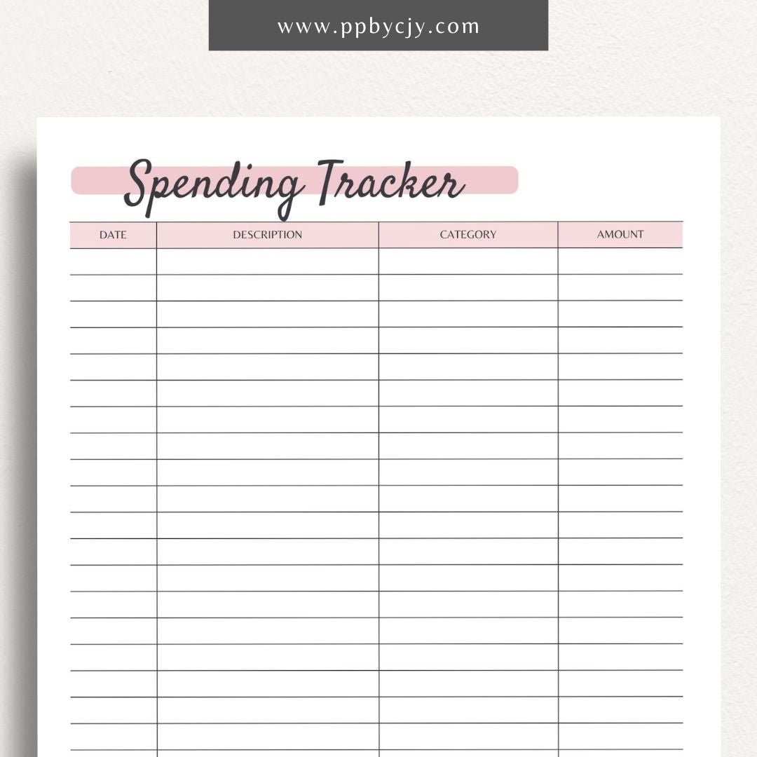 Expense Budget Tracker Printable PDF Template
