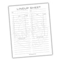 Sports Team Lineup Form Printable PDF Template