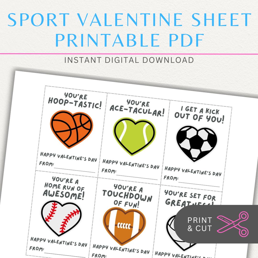 Sports-themed Valentine’s Day cards with fun designs and playful love quotes for sports lovers.
