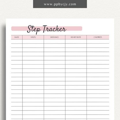 Step Tracker Printable PDF Template