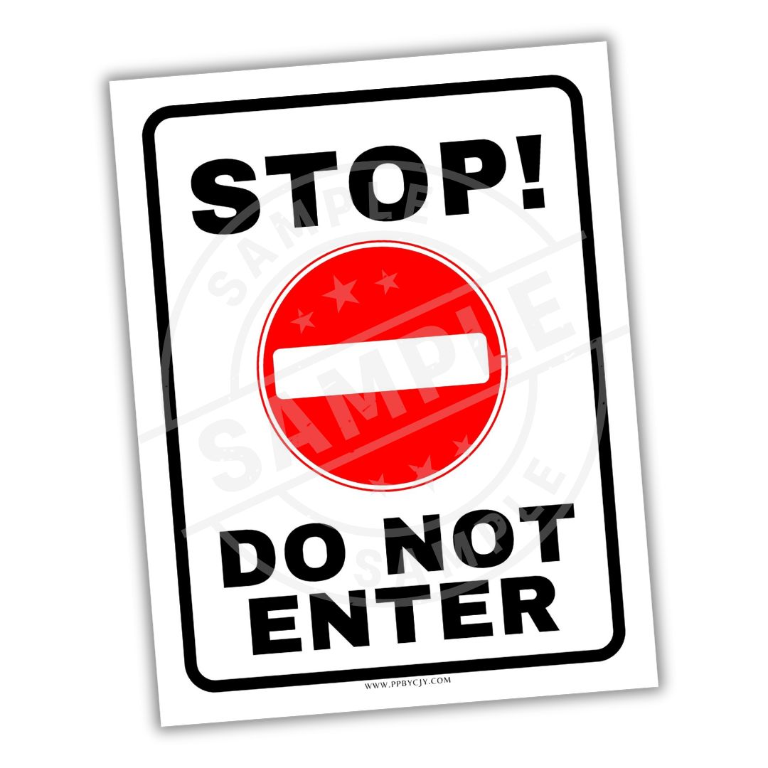 Stop sign with 'Do Not Enter' text on a white background