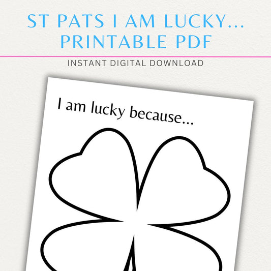 St. Patrick’s Day Gratitude Clover Printable PDF Template for writing thankful thoughts.

