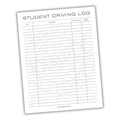 Student Driving Log Printable PDF Template