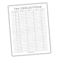 Tax Deduction Tracker Printable PDF Template