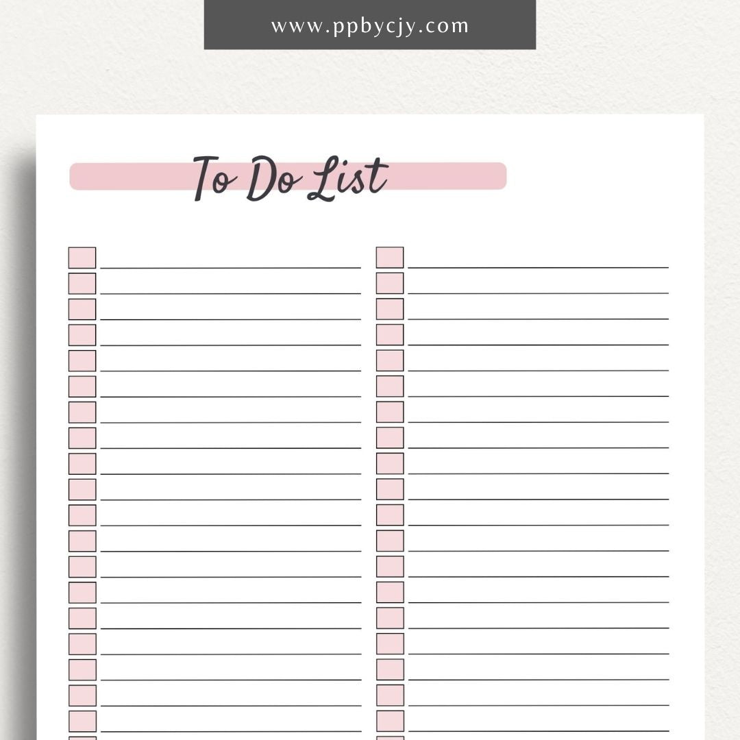 To-Do List  Printable PDF Template
