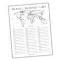 Travel Bucket List Printable PDF Template