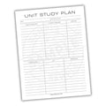 Unit Study Planner Printable PDF Template