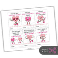 Retro Heart-Themed Valentines Printable Sheet