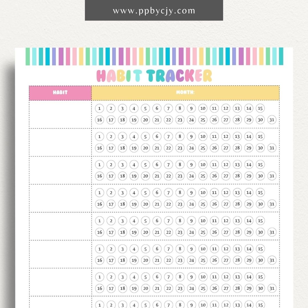 printable template page with columns and rows related to monthly goal planning
