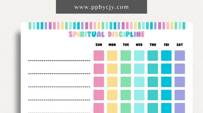 Spiritual Ritual Weekly Tracker Printable Template – Digital download for tracking spiritual practices, rituals, and mindfulness activities.