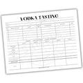 Vodka tasting sheet with a white background