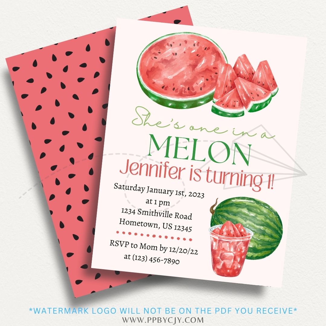 Watermelon Printable Invitation