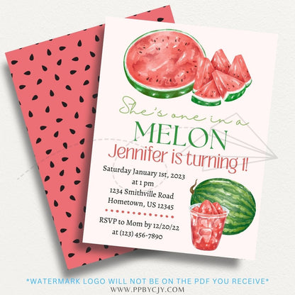 Watermelon Printable Invitation