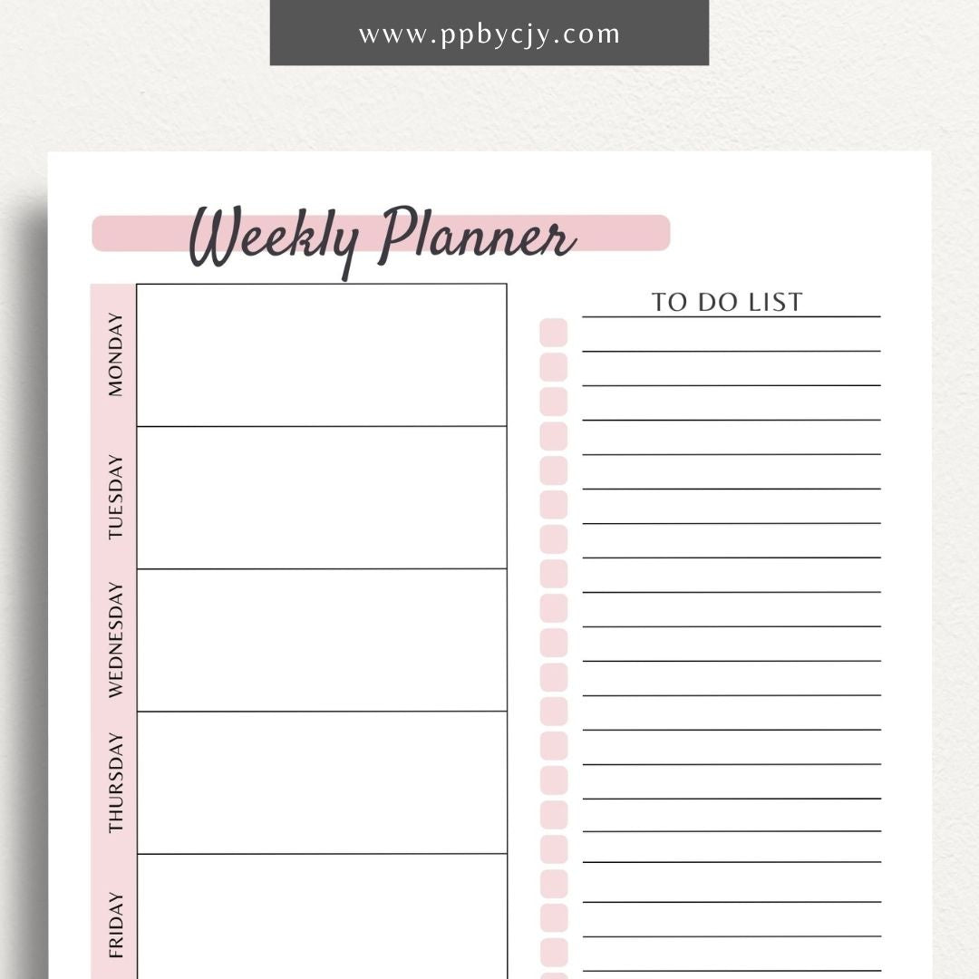 Weekly Planner Printable PDF Template