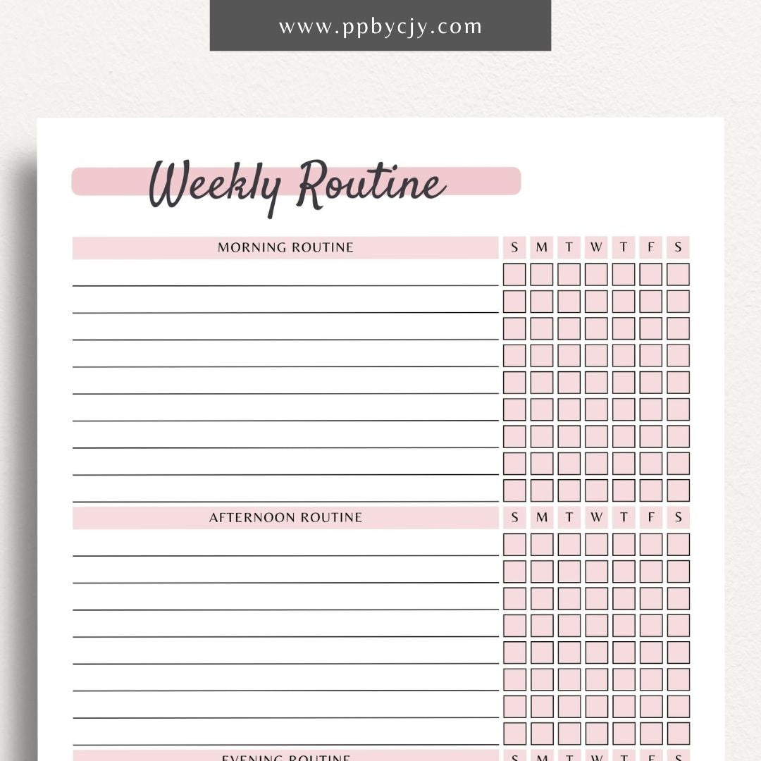 Weekly Routine Printable PDF Template