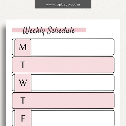 Weekly Schedule Printable PDF Template