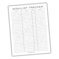 Wishlist Tracker Printable PDF Template
