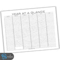 Year At A Glance Planner Printable PDF Template