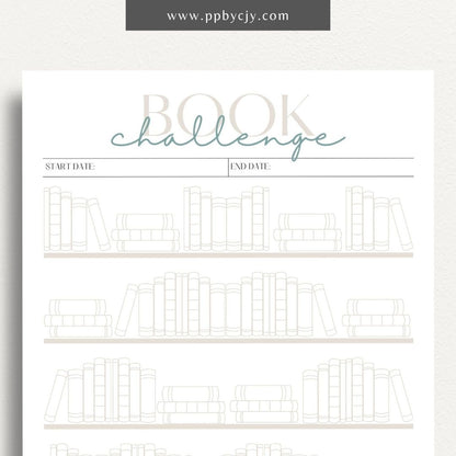 printable template page with columns and rows of books for a reading challenge