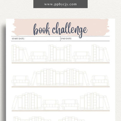 printable template page with columns and rows of books for a reading challenge