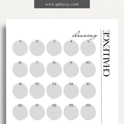 30 Day Cleaning Challenge Printable Template – Digital Download for Organizing and Tracking Daily Cleaning Tasks