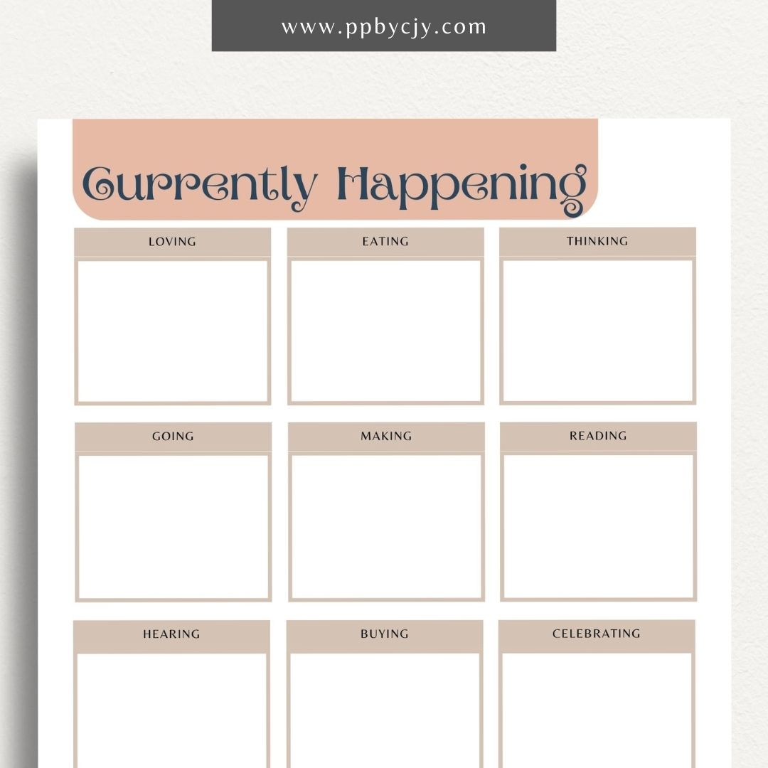 Currently Happening Printable Template – Digital Download for Tracking and Organizing Ongoing Events and Activities