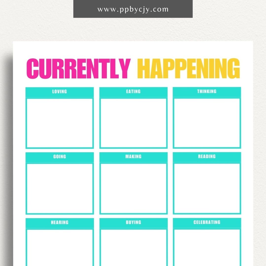 Currently Happening Printable Template – Digital Download for Tracking and Organizing Ongoing Events and Activities