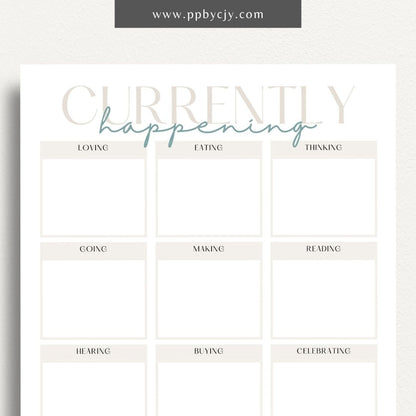 Currently Happening Printable Template – Digital Download for Tracking and Organizing Ongoing Events and Activities