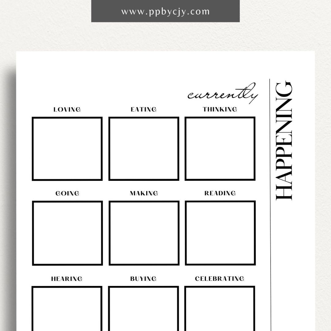 Currently Happening Printable Template – Digital Download for Tracking and Organizing Ongoing Events and Activities