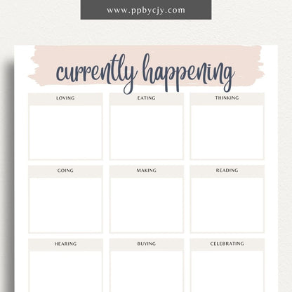 Currently Happening Printable Template – Digital Download for Tracking and Organizing Ongoing Events and Activities