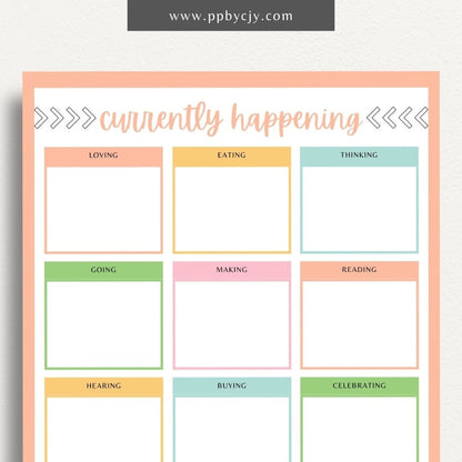 Currently Happening Printable Template – Digital Download for Tracking and Organizing Ongoing Events and Activities