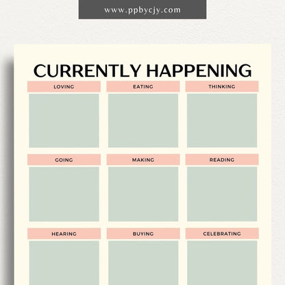 Currently Happening Printable Template – Digital Download for Tracking and Organizing Ongoing Events and Activities