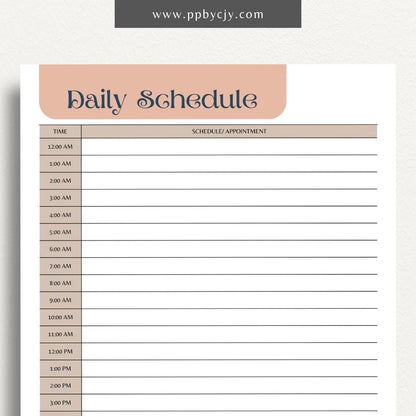  printable template page with columns and rows related to daily to do list