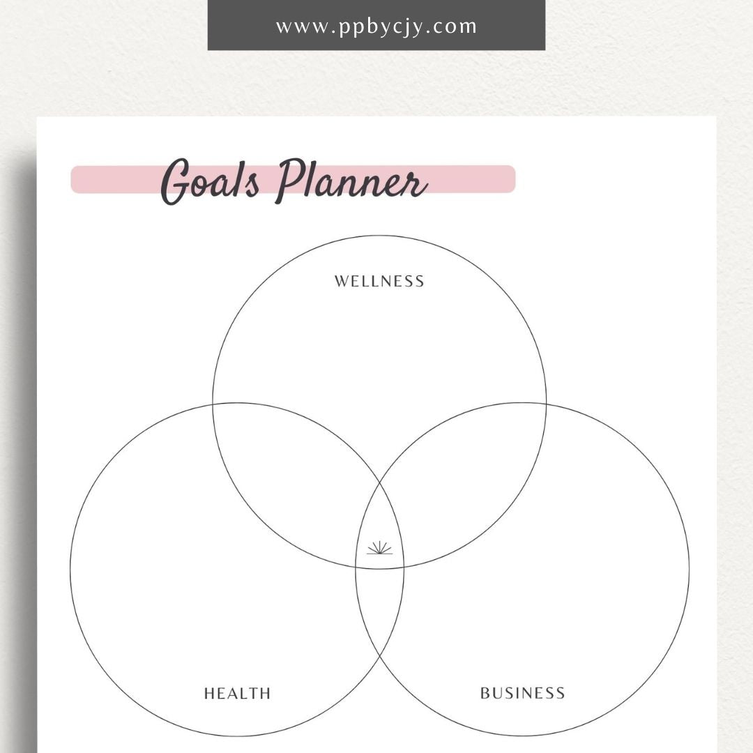  printable template page with columns and rows related to goal setting