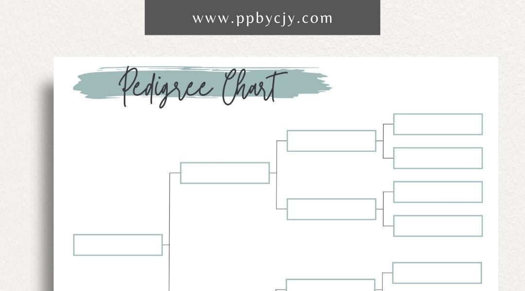Animal pedigree chart printable template with genetic lineage and ancestry details