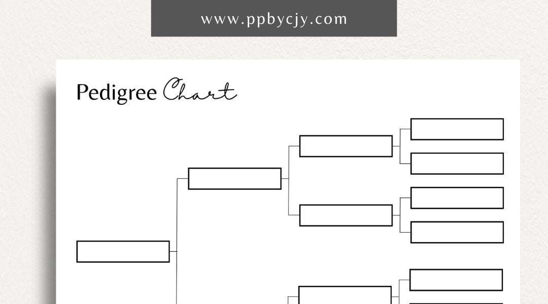 Animal pedigree chart printable template with genetic lineage and ancestry details