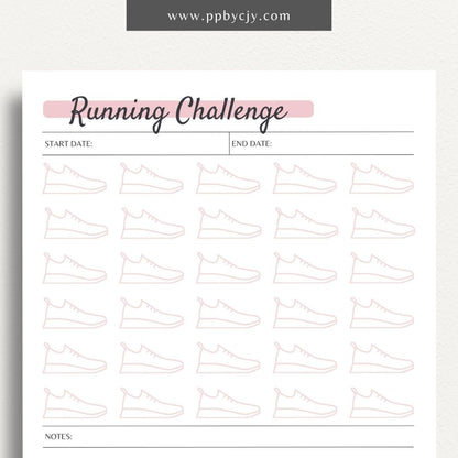 printable template page with columns and rows related to running tracking