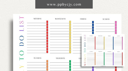 Visual representation of printable weekly to-do list template with tasks and checkboxes.